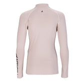 Light pink long-sleeve equestrian base layer with a small logo on a white background